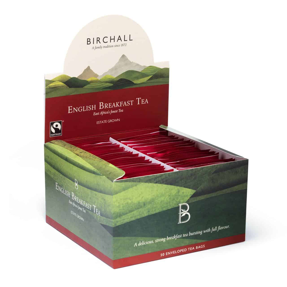 BIRCHALL ENGLISH BREAKFAST TEA TAG & ENVELOPE TEA BAGS (50 bags)