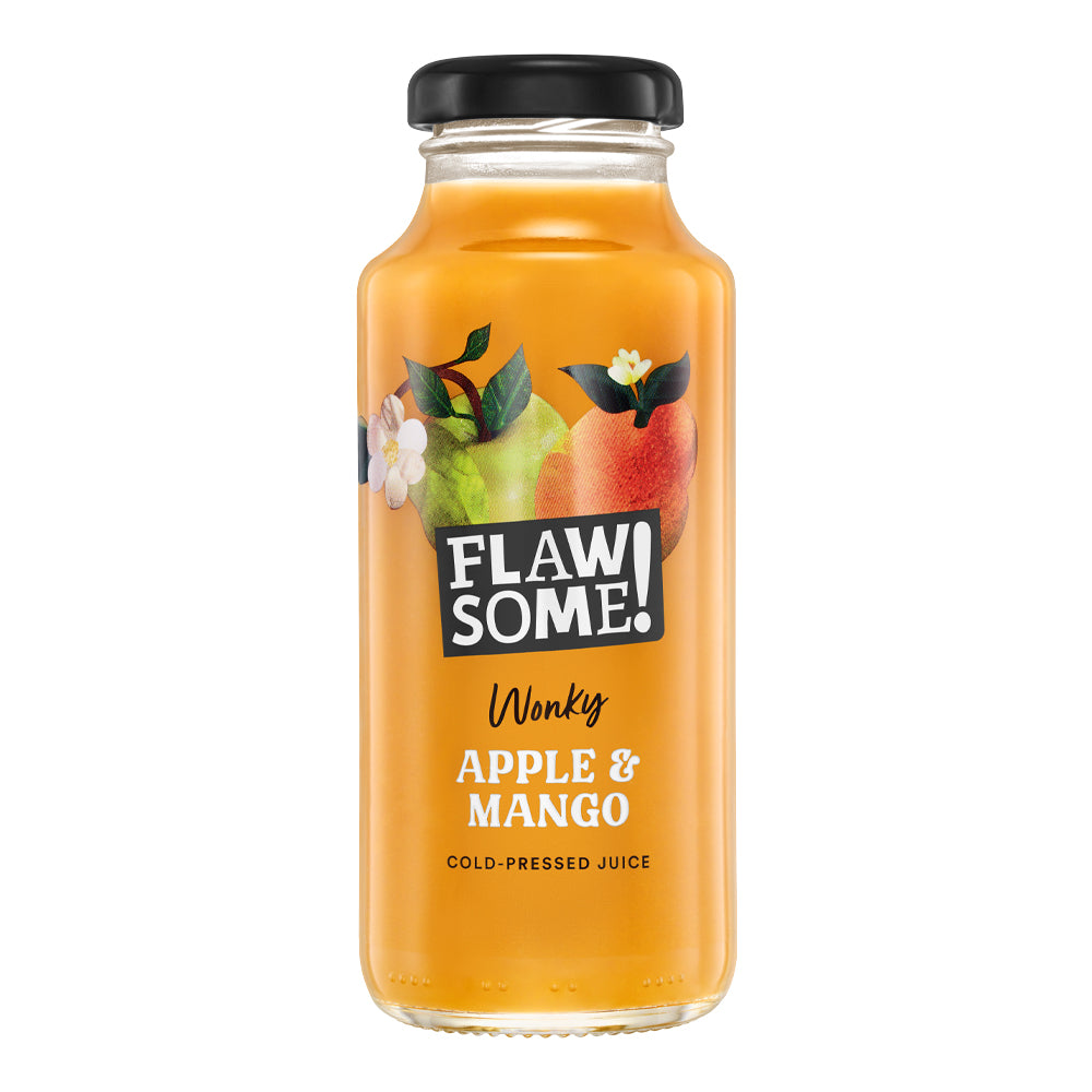 FLAWSOME! APPLE & MANGO JUICE GLASS BOTTLES (250ml) x 12