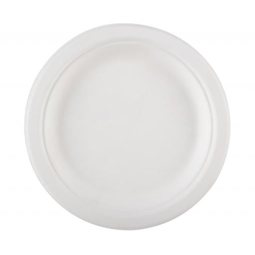 BAGASSE 23cm WHITE PLATES x 500