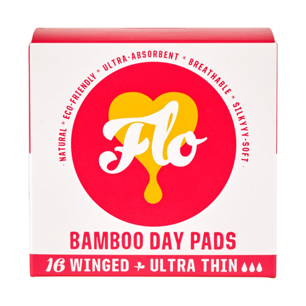 FLO WINGED AND ULTRA THIN BAMBOO DAY PADS (16 pack) x 8