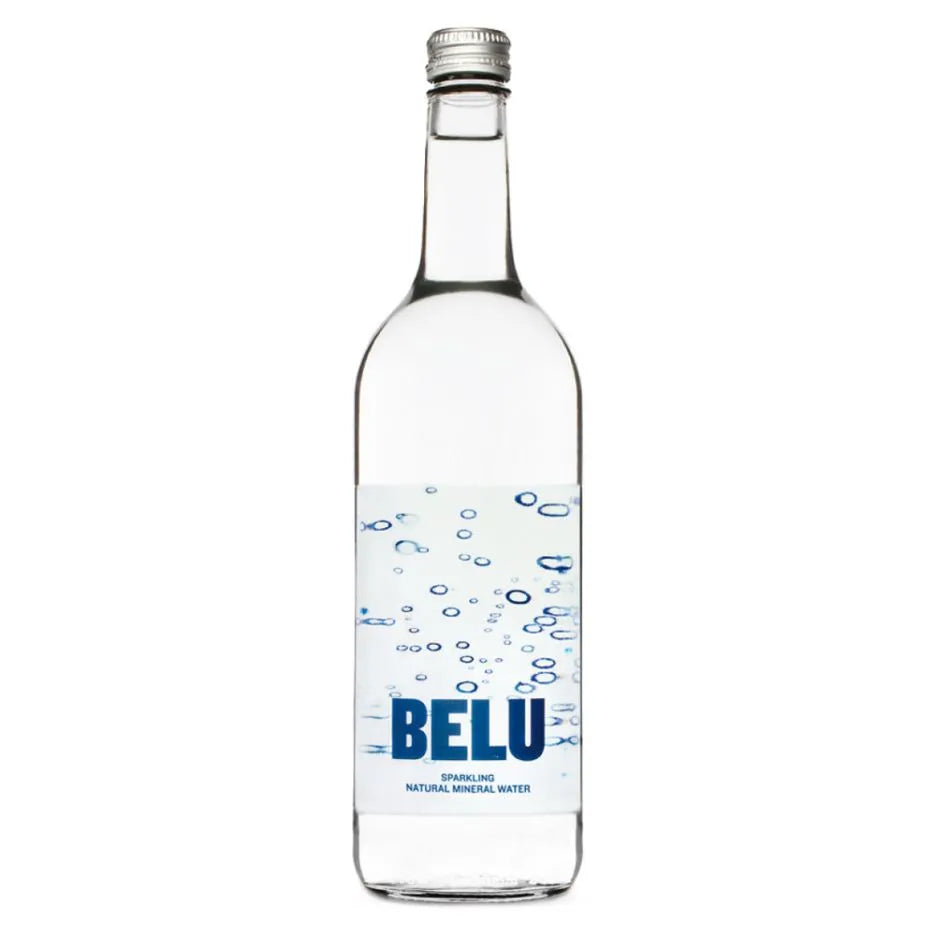 BELU MINERAL WATER SPARKLING - CLEAR GLASS BOTTLES (750ml) x 12