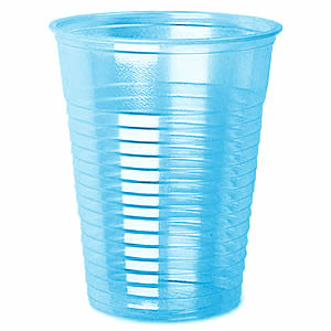 CLEAR BLUE PLASTIC CUPS FOR WATER (6.5OZ/18CL) x 1000