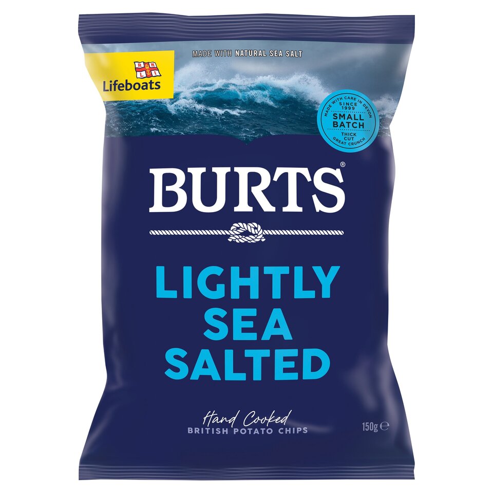 BURTS CHIPS LIGHTLY SEA SALTED CRISPS (150g) x 10