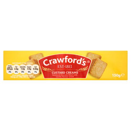 CRAWFORD'S CUSTARD CREAMS (150g) x 12