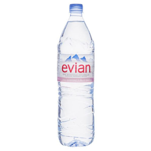 EVIAN SPRING WATER - PLASTIC BOTTLES (1.5L) x 8