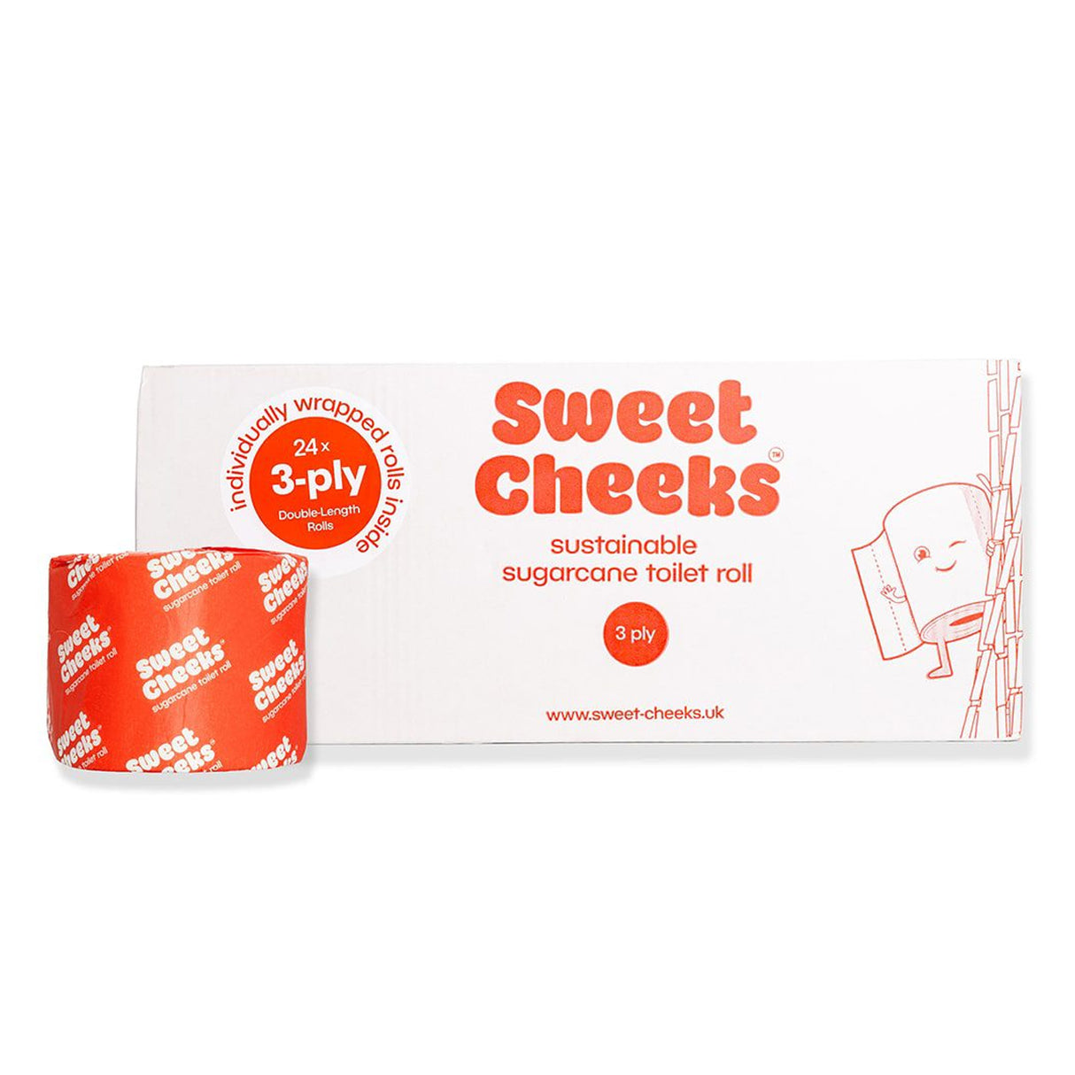 FIG SWEET CHEEKS DOMESTIC SUGARCANE TOILET ROLL 3P