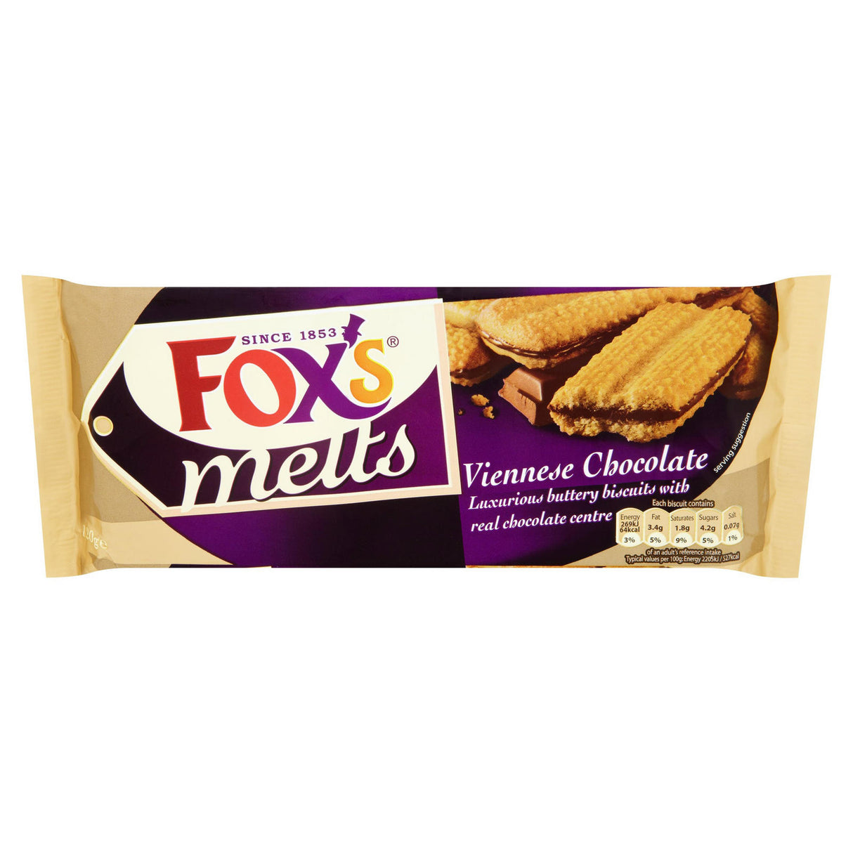 FOX'S VIENNESE MILK CHOCOLATE BISCUITS (150g) x 12