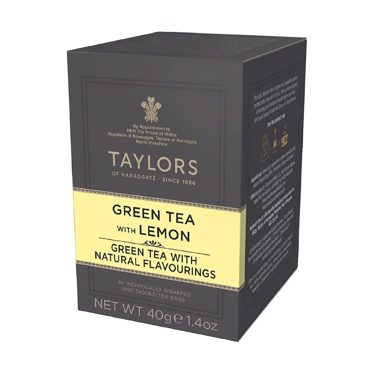 TAYLORS OF HARROGATE GREEN TEA WITH LEMON TEA BAGS (20 bags)