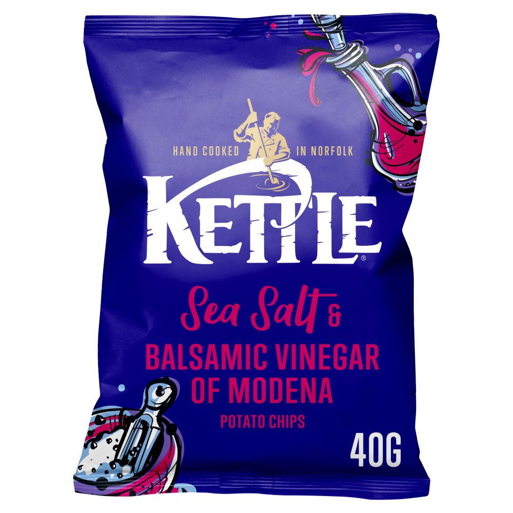 KETTLE CHIPS SEA SALT & BALSAMIC VINEGAR (40g) x 18