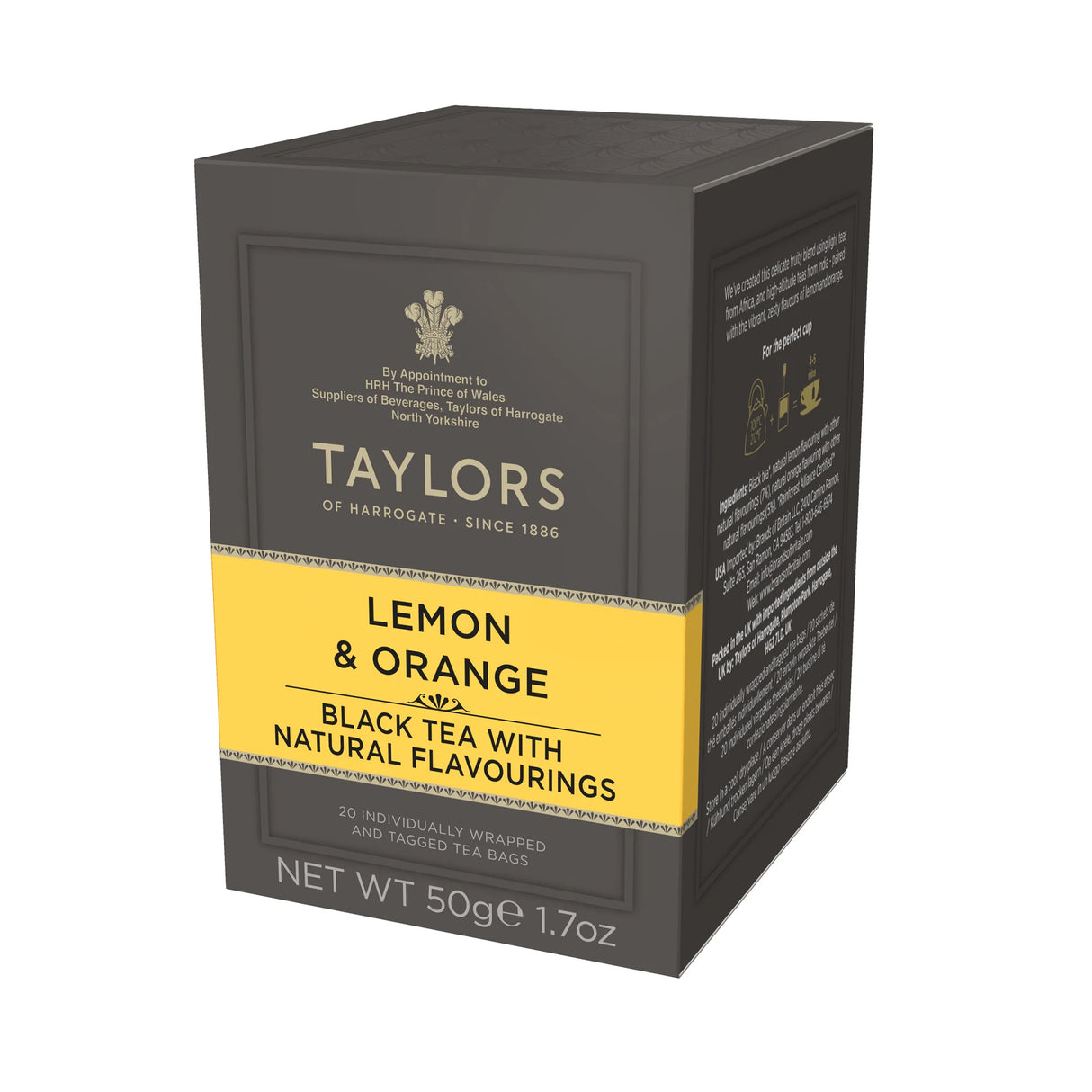 TAYLORS OF HARROGATE LEMON & ORANGE TEA BAGS (20 bags)