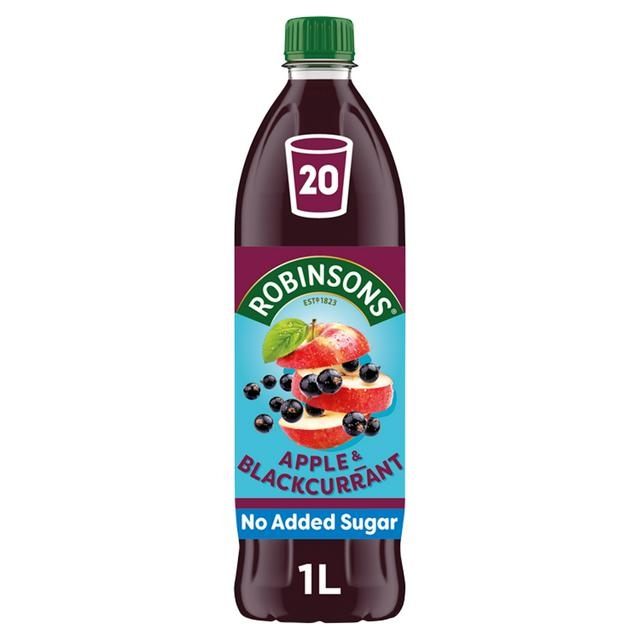 ROBINSONS DOUBLE CONCENTRATE NO ADDED SUGAR APPLE & BLACKCURRANT SQUASH (1.75L)