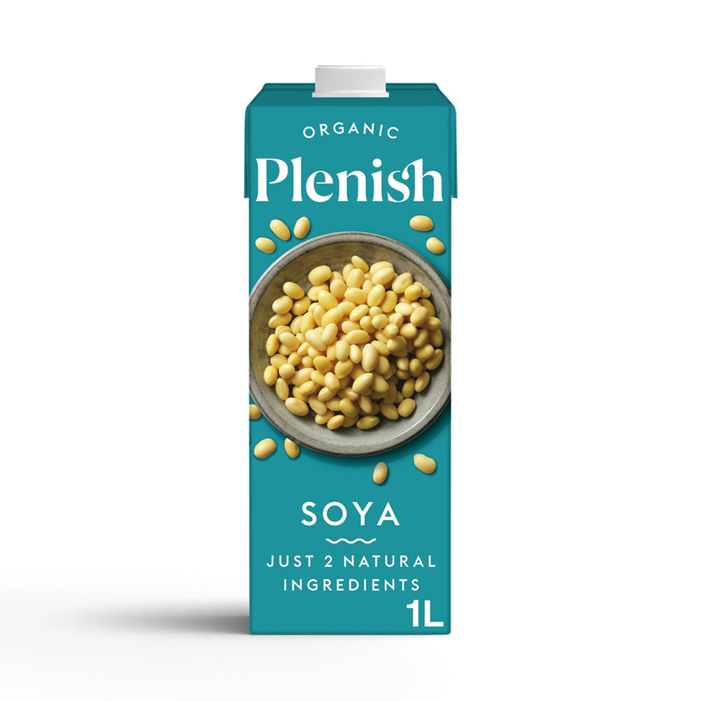 PLENISH ORGANIC UNSWEETENED SOYA MILK (1 litre) x 8