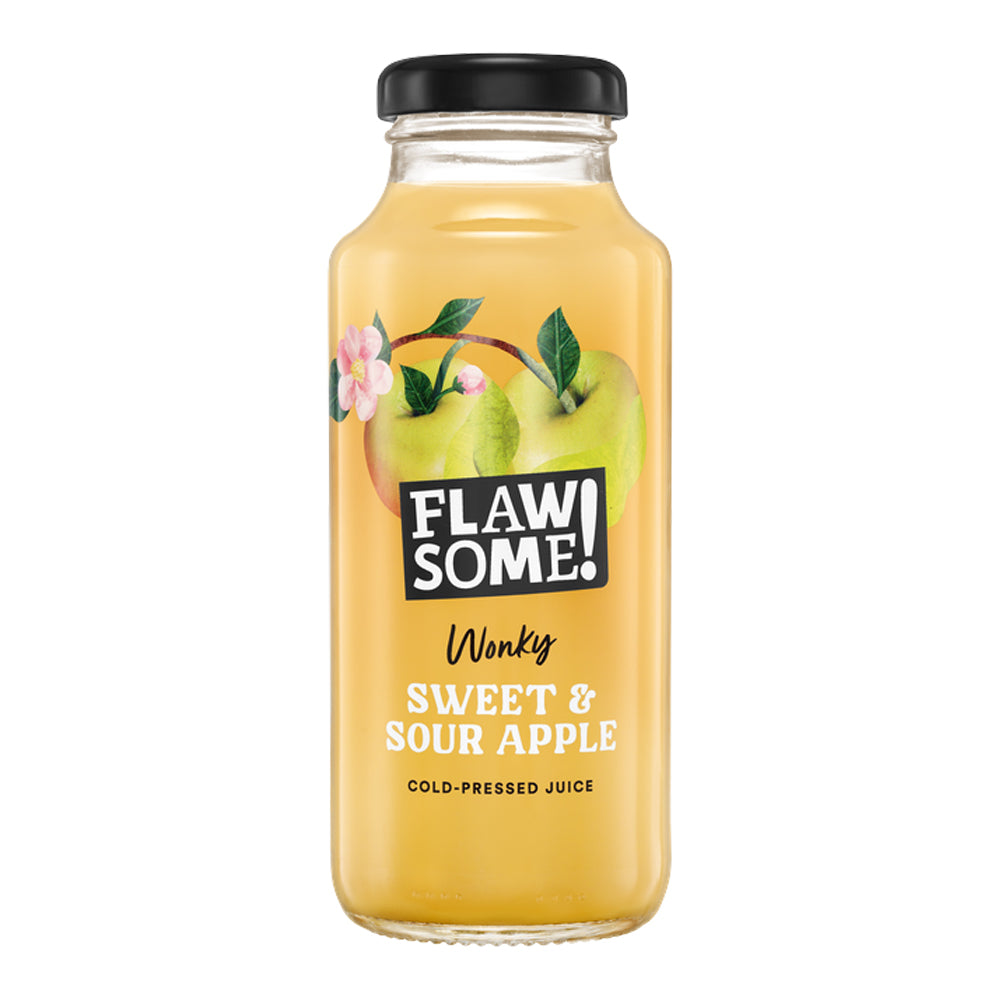 FLAWSOME! SWEET & SOUR APPLE JUICE GLASS BOTTLES (250ml) x 12