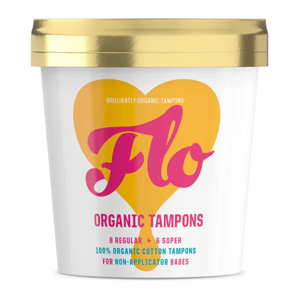 FLO NON APPLICATOR ORGANIC COTTON TAMPONS COMBO (16 pack) x 12