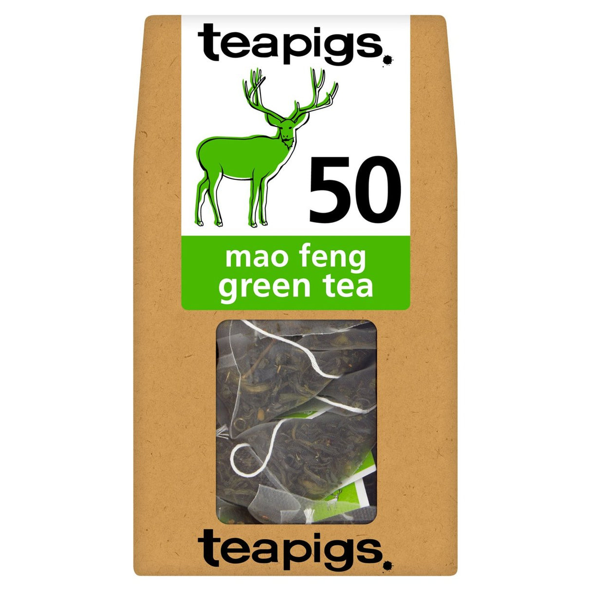 TEAPIGS MAO FENG GREEN TEA BAGS (50 tea bags)