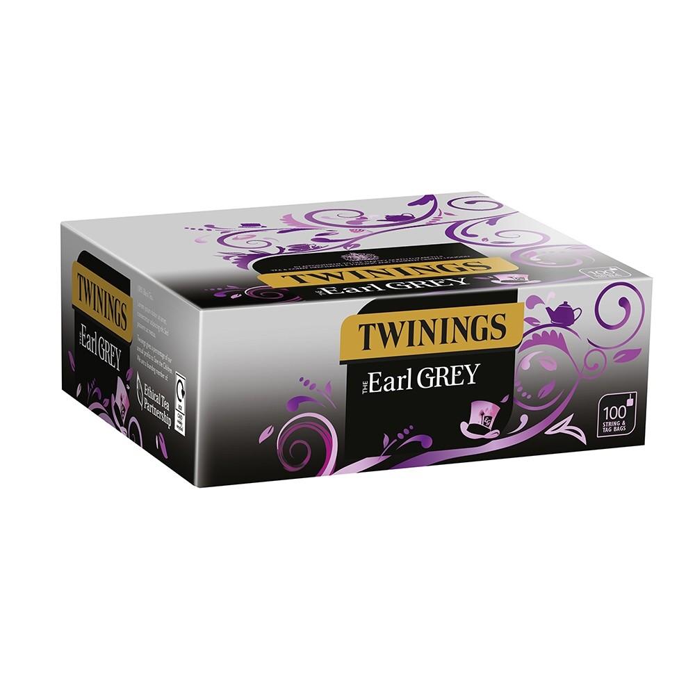 TWININGS EARL GREY TAGGED TEA BAGS (100 bags)