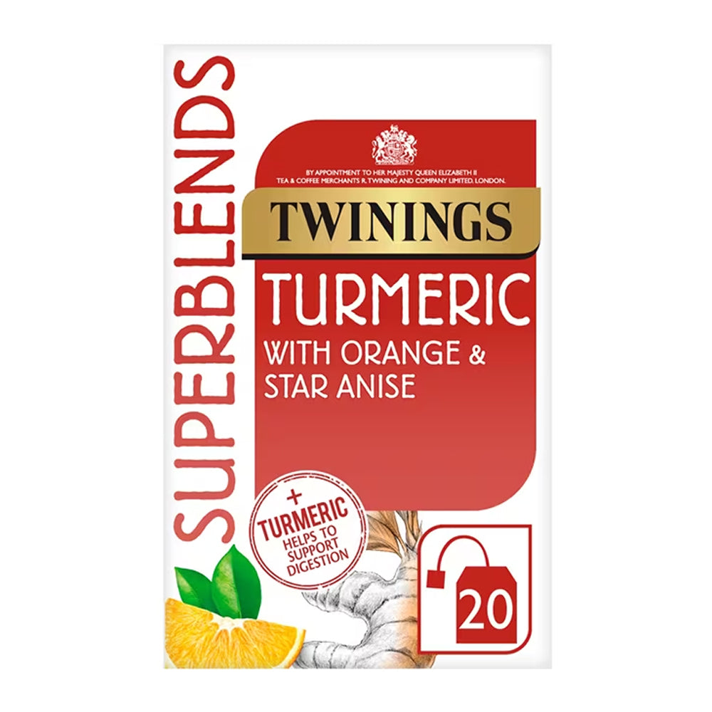 TWININGS SUPERBLENDS TURMERIC ENVELOPED TEA BAGS (20 bags)