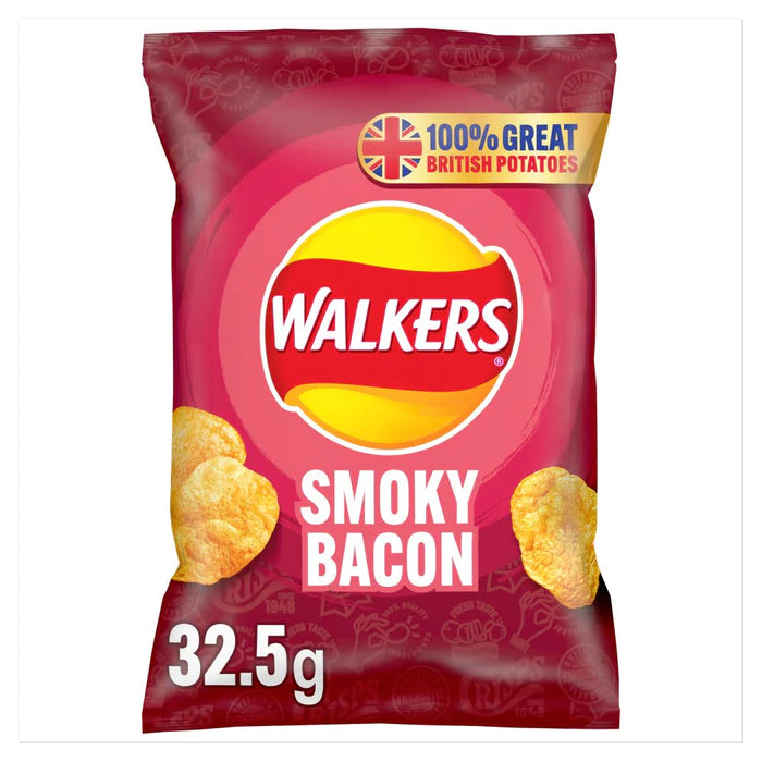 WALKERS SMOKY BACON (32.5g) x 32