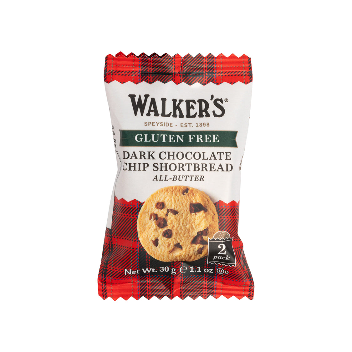 WALKERS GLUTEN FREE CHOCOLATE CHIP SHORTBREAD MINI PACKS (2-pack) x 60